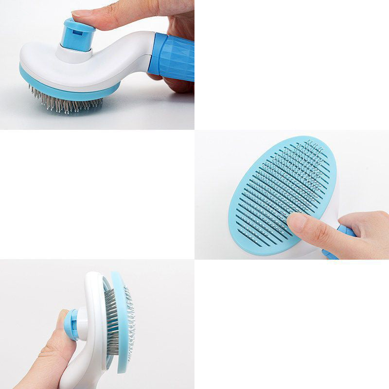 CEPILLO QUITAPELOS PARA PERROS Y GATOS - ERGONÓMICO Y CON BOTÓN