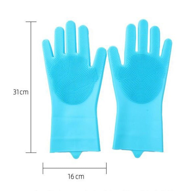GUANTES DE SILICONA PARA LAVAR MASCOTAS - CON PUNTAS DE MASAJE