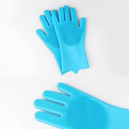 GUANTES DE SILICONA PARA LAVAR MASCOTAS - CON PUNTAS DE MASAJE
