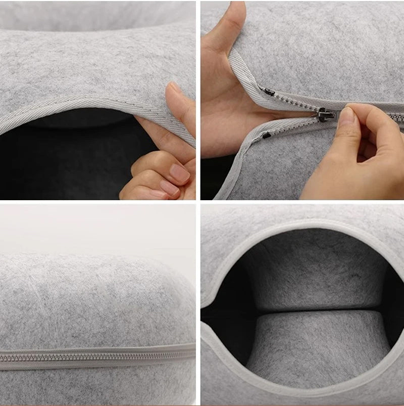 CAMA DONUT PARA GATOS - SUAVE, CÁLIDA Y ANTIESTRÉS