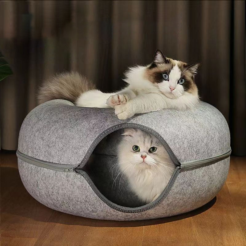 CAMA DONUT PARA GATOS - SUAVE, CÁLIDA Y ANTIESTRÉS