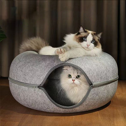 CAMA DONUT PARA GATOS - SUAVE, CÁLIDA Y ANTIESTRÉS
