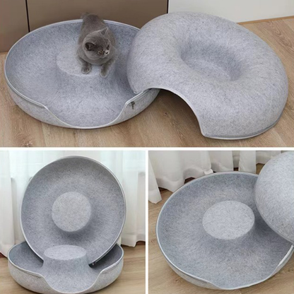 CAMA DONUT PARA GATOS - SUAVE, CÁLIDA Y ANTIESTRÉS